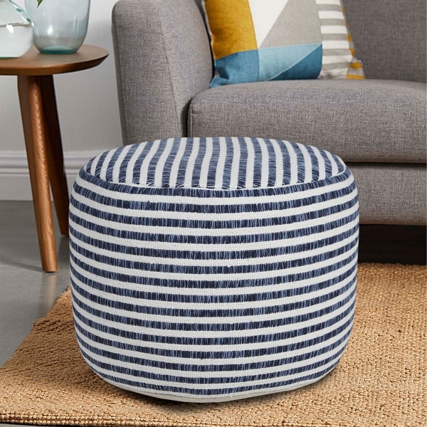 Blue striped ottoman new arrivals
