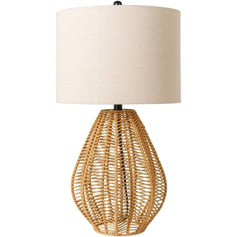 Cromwell Bohemian Paper Rattan Table Lamp - 26"H x 14"W x 14"D