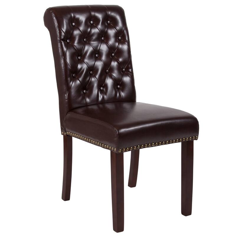 4PK Parsons Chairs-Rolled Back, Accent Nail Trim