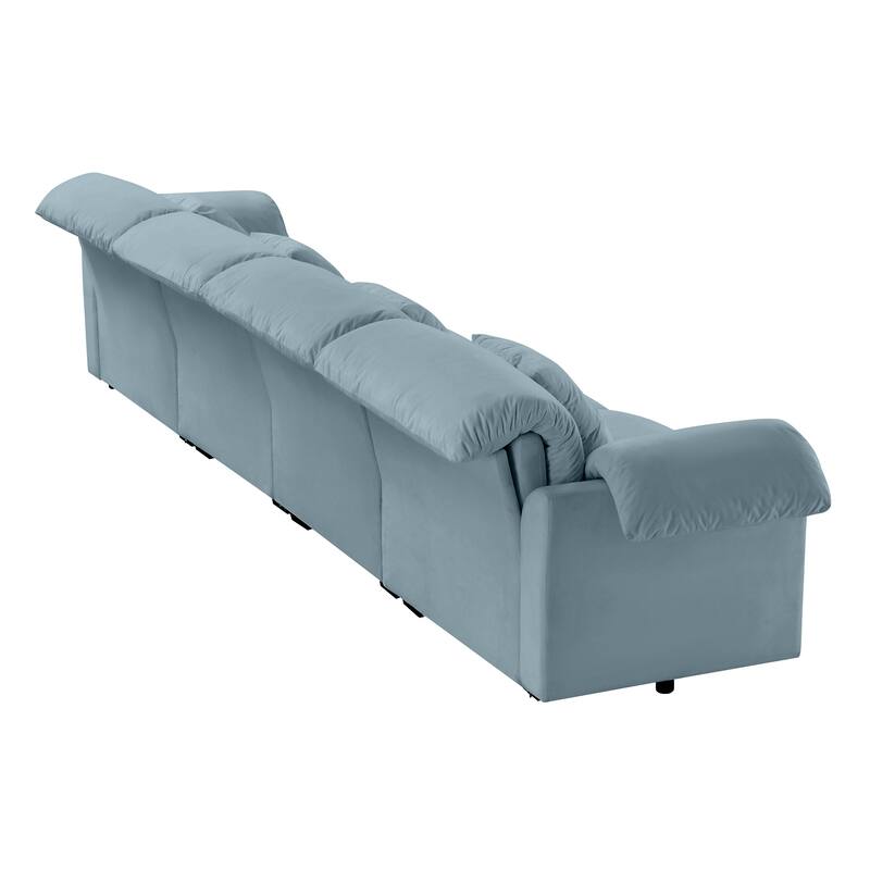 154.7" Velvet 4-Seater Oversized Sofa, Cloud Cushions and Storage Seats