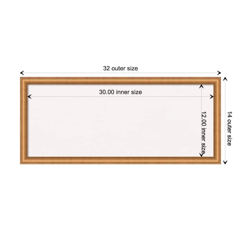 Salon Scoop Copper Wood Framed White Corkboard Bulletin Board - Salon Scoop Copper - Board Size 30x12