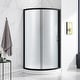 preview thumbnail 17 of 25, OVE Breeze Round Corner Shower Kit with Frosted Glass Sliding Door and Shower Base Pan (Walls not Included) 35" - Matte Black