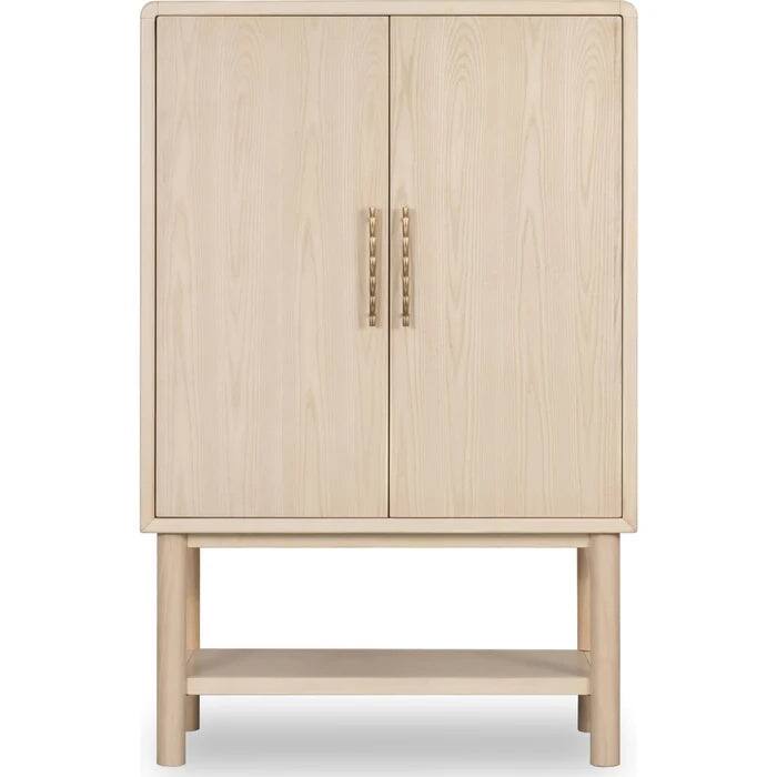 Vincrest Ash Wood Bar Cabinet with 32-Glass Stemware Rack