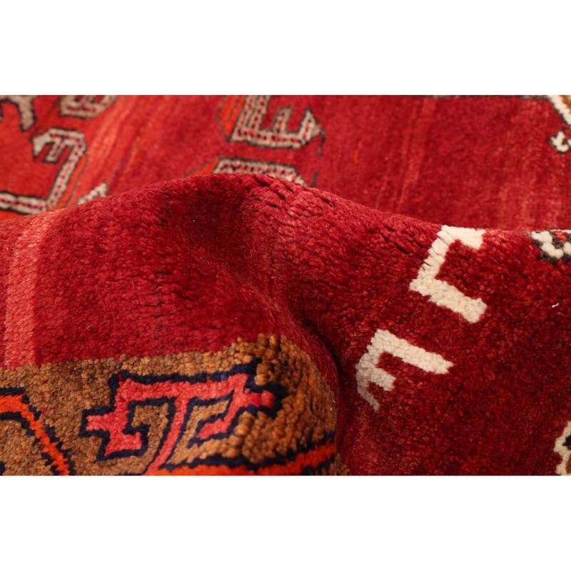 ECARPETGALLERY Hand-knotted Melis Vintage Red Wool Rug - 6'4 x 7'4