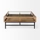 preview thumbnail 5 of 43, Arelius Light Brown Solid Wood w/ Black Iron Base Square Display Coffee Table