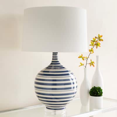 Artistic Weavers Gaselle Table Lamp with Blue Base and White Shade