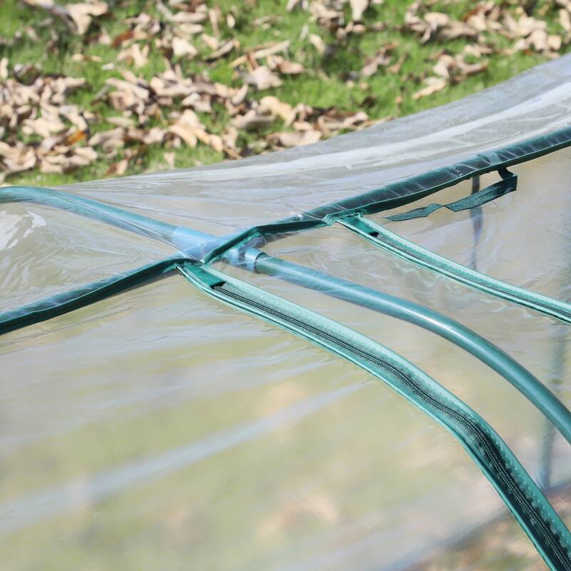 Outsunny 11.5' L x 3.25' W x 2.5' H PVC Metal Tunnel Greenhouse Kit with Strong Durable Materials for Year-Round Gardening