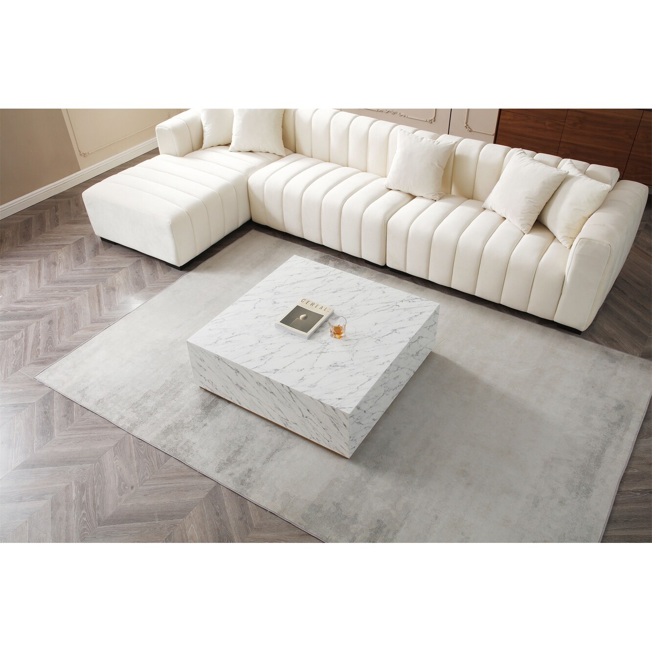Simple Modern Coffee Table Square Living Room 100m Nordic Luxury