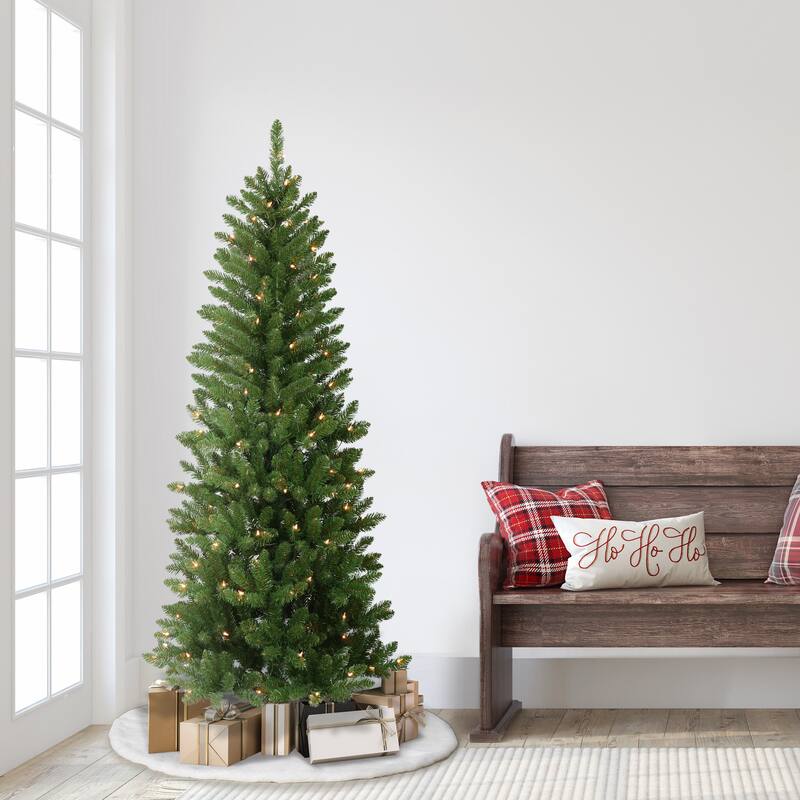 Puleo International Pre-Lit 6' Carson Pine Artificial Christmas Tree - Green