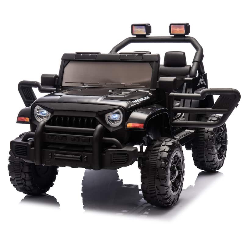 Dual-Drive 12V Kids Electric Car with Music, LED Lights, and MP3, Remote Control, Ages 3-8