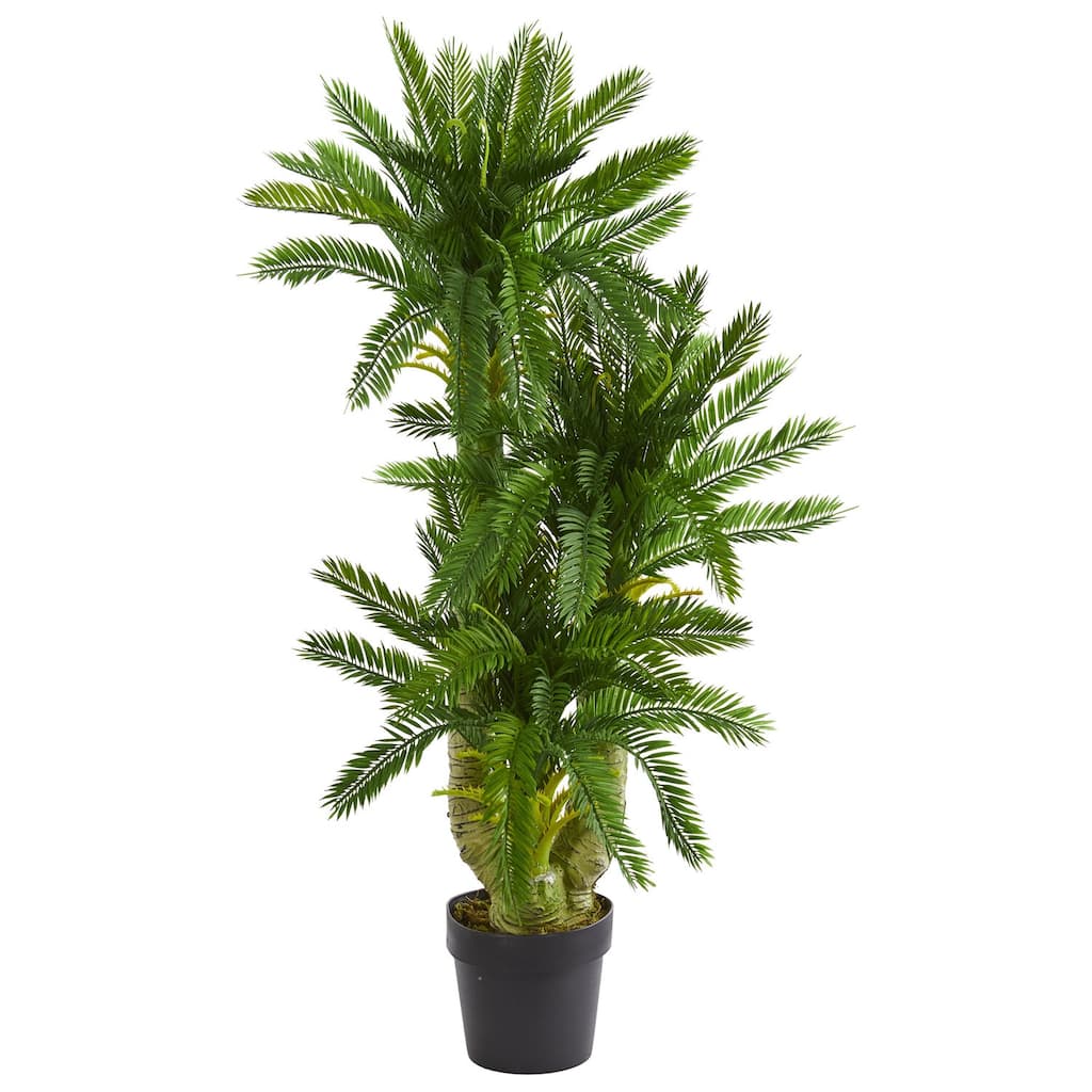 Artificial Plant Set Triple Potted Indoor Decor Greenery Home Office - Green