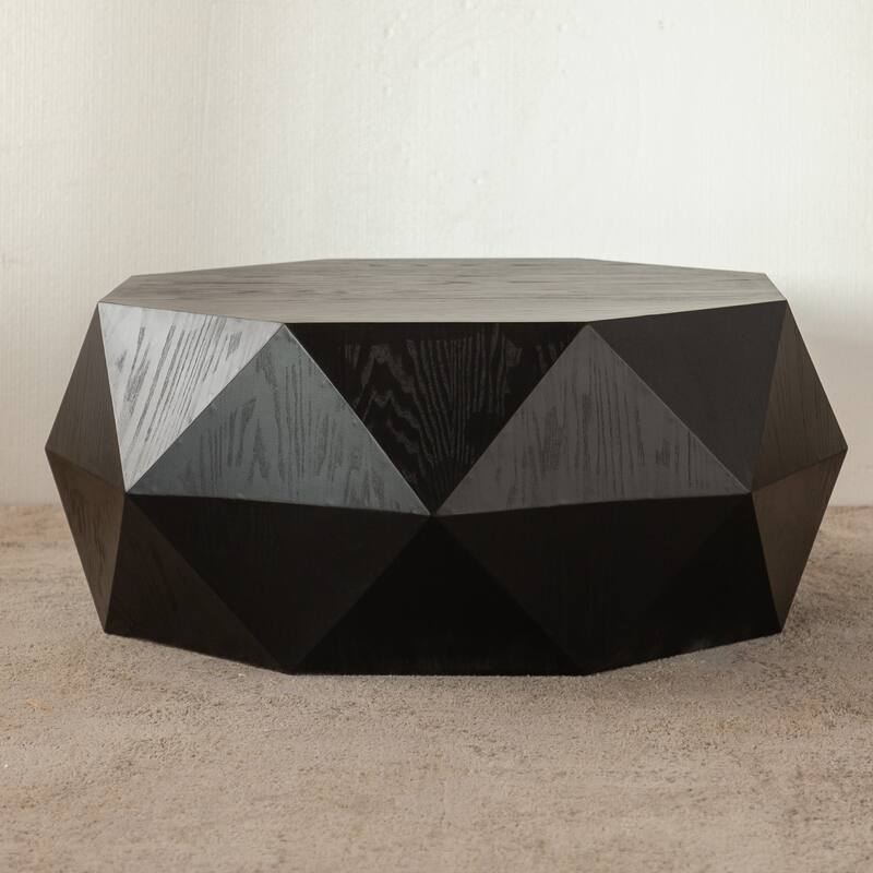 American Retro Coffee Table with 3D Relief Pattern, Nail Holes Knots and Wood Marks, for Living Room