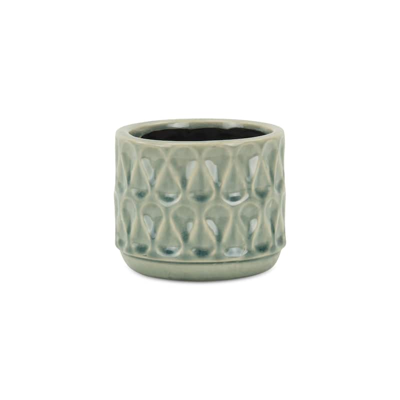 Lacrima Green Ceramic Droplet Pot - Small