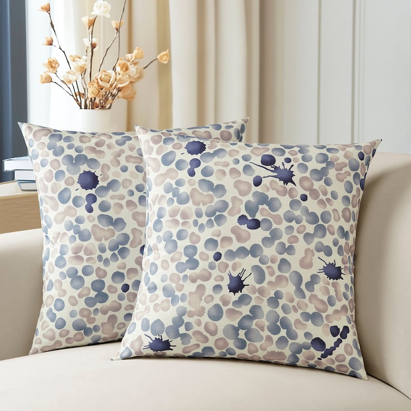 Exclusive Fabrics Printed Cotton Throw Pillow Covers 18 X 18 - Textured Decorative Pillow Covers (Set of 2)