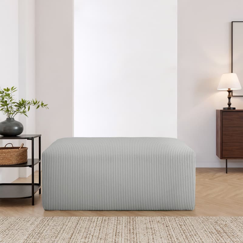 40"W Oversized No Assembly Corduroy Rectangle Ottoman