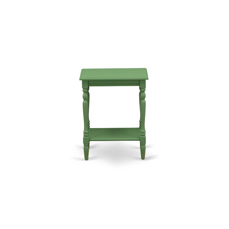 East West Furniture Modern End Table - Rectangle Nightstand with Open Storage Shelf for Bedroom, (Finish Options)