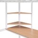 preview thumbnail 10 of 8, Useful Design Metal Loft Bed With Two Shelves and Built-in Dsek, Efficient space, Full Size, White