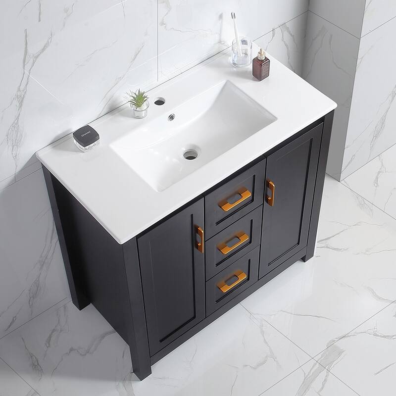 36" Bathroom Vanity with Undermount Single Sink and 2 Doors and 3 Drawers - 36''