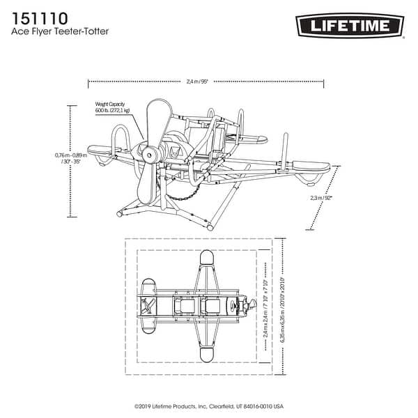 dimension image slide 1 of 2, Lifetime Ace Flyer Multi-color Airplane Outdoor Teeter-totter