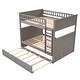 preview thumbnail 10 of 16, Multi-Functional Design Full Over Full Bunk Bed w/Twin Trundle - Sturdy Pine, Safe Design, Perfect for Kids' Rooms