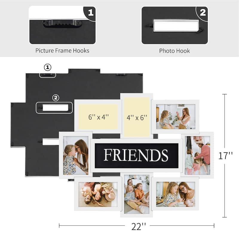 HELLO LAURA 12 Opening Decorative Wall Hanging Collage Puzzle Picture Photo Frame
