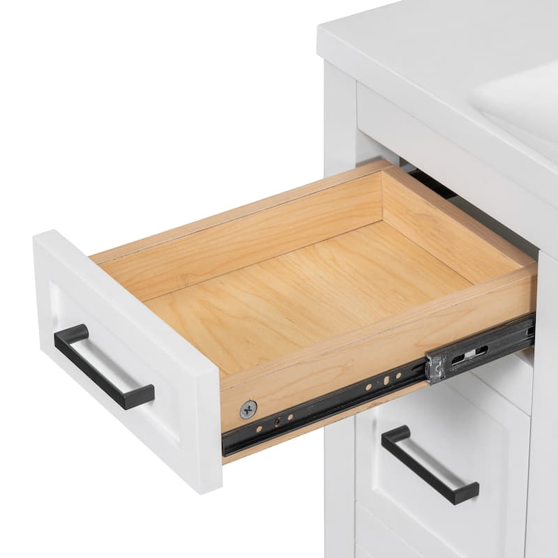 Modern 36 Inch Freestanding Bathroom Vanity without Sink, Bathroom Storage Cabinet with 4 Drawers and 2 Doors