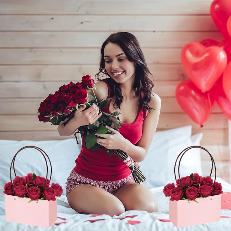 Flower Gift Box, 24 Pcs Paper Bouquet Flower Gift Bags