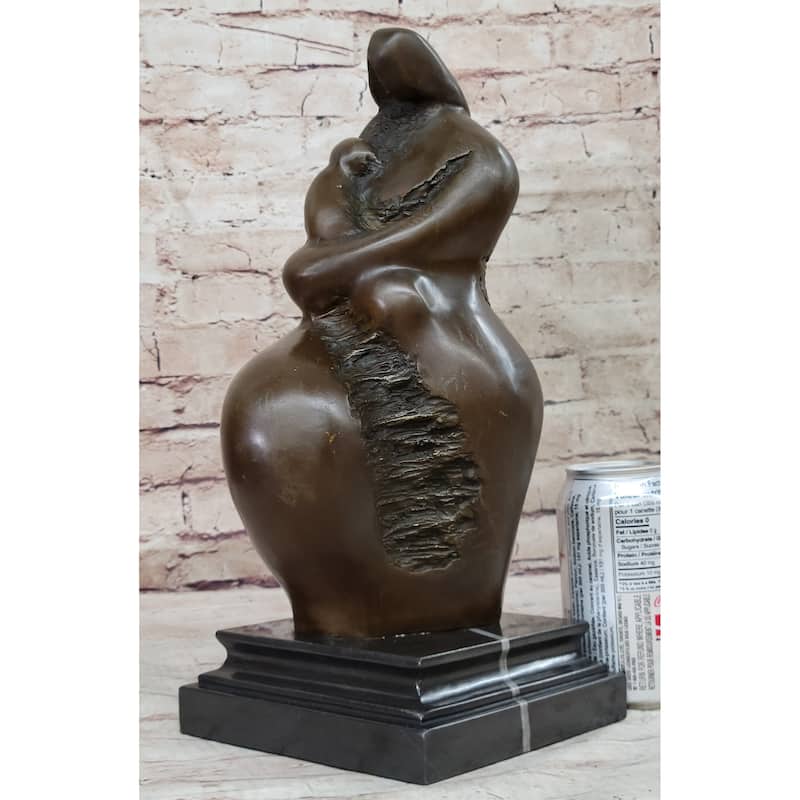 Hand Made Abstract Modern Style Mother And Child By Botero Bronze Sculpture