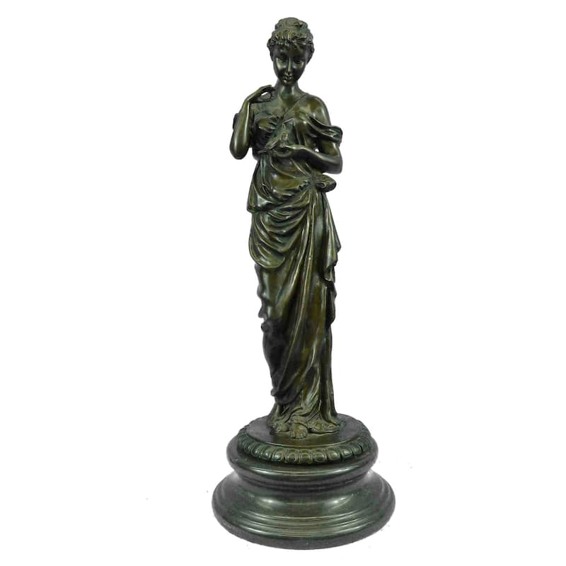 Signed Original Milo Maiden Gets In Touch With Nature Bird Bronze Sculpture Deco