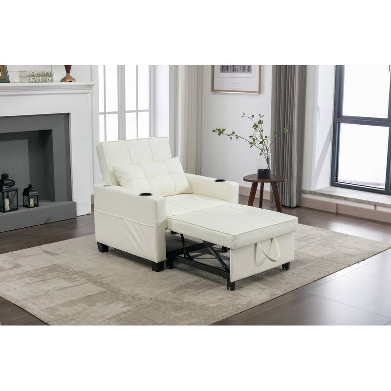 Futon Chair Bed Convertible Chair 3in1 Pull Out Sleeper with USB