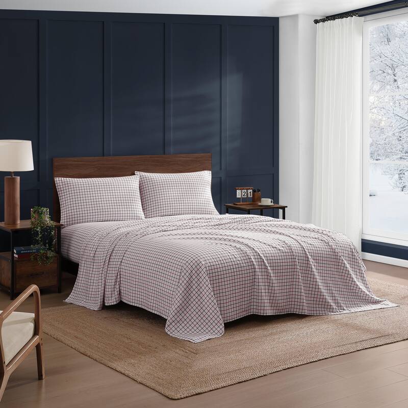 Tommy Hilfiger Printed Cotton Flannel Sheet Set
