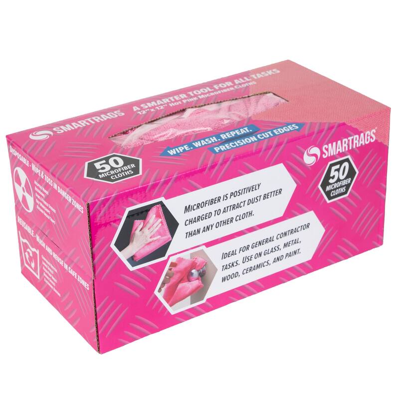 Arkwright Box of 50 Smart Rags Microfiber Cleaning Cloths - 12x12