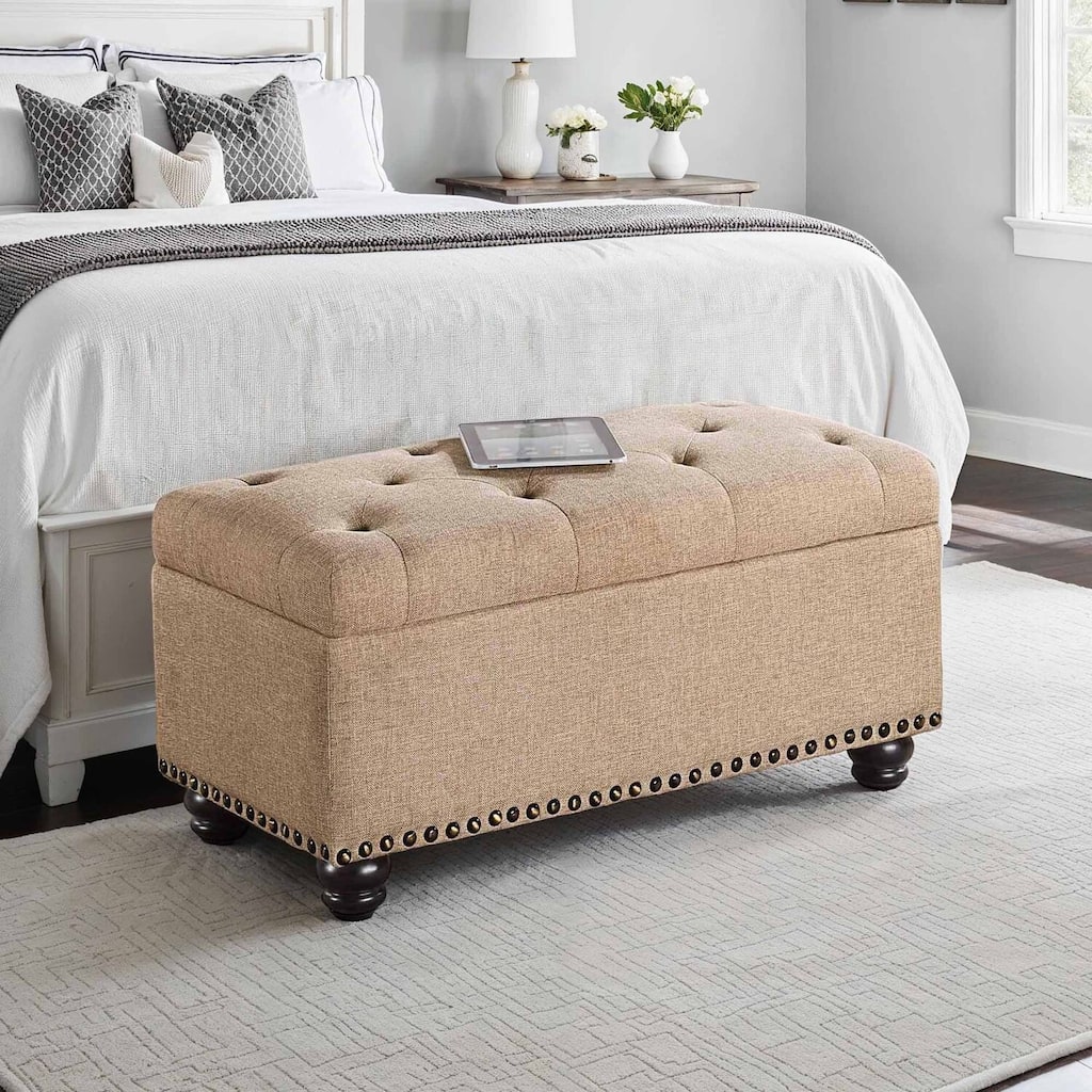 Storage Ottoman - Multi-Purpose Upholstered Bench with Hidden Storage, Perfect Accent for Any Home Space