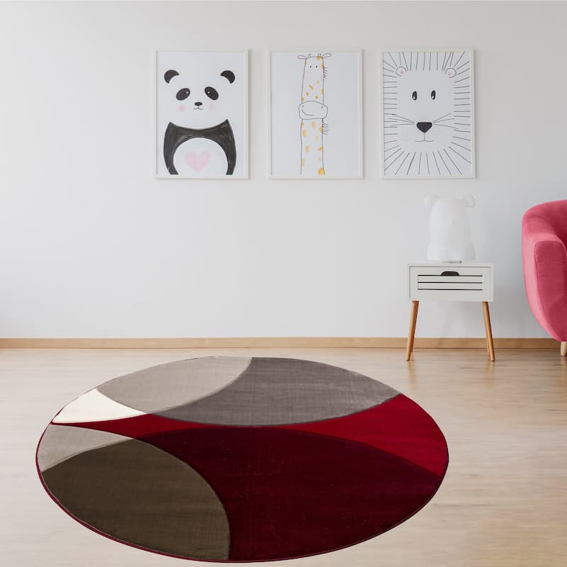 Rhodes Collection Abstract Circle Area Rug