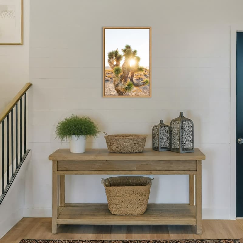 Joshua Tree Sunrise by Bethany Young Framed Canvas Wall Art Print - Sylvie Natural