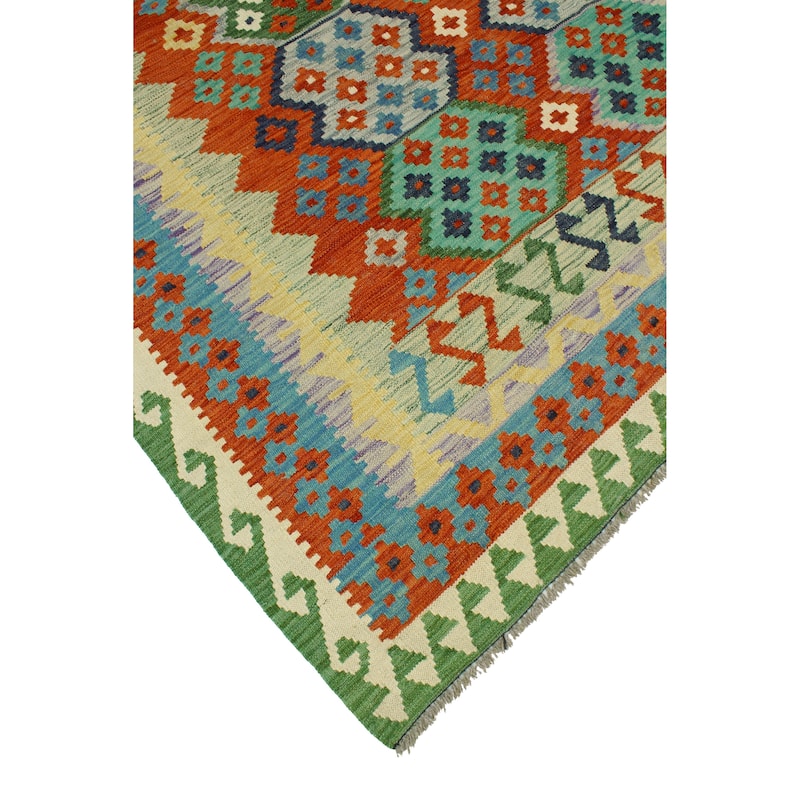 Flatweave Rylee Red/Blue Rug - 6'10" x 9'10"
