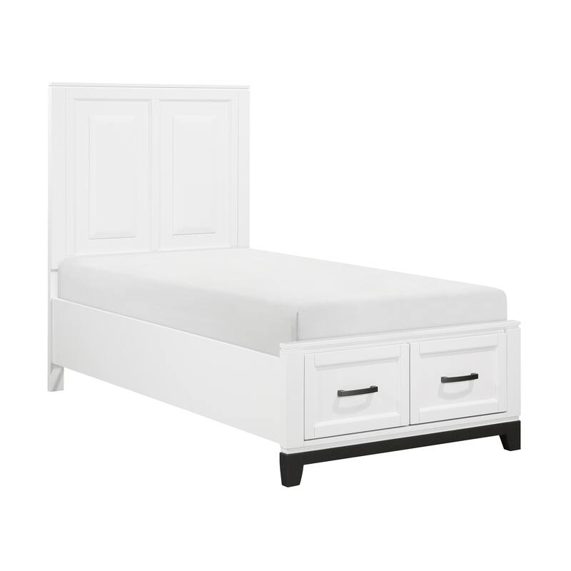 Twin Size Wood Platform Bed with Storage Drawers, and No Box Spring Required