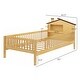 preview thumbnail 3 of 20, Twin Montessori Bed for Kids with House-Style Headboard and Storage Shelf