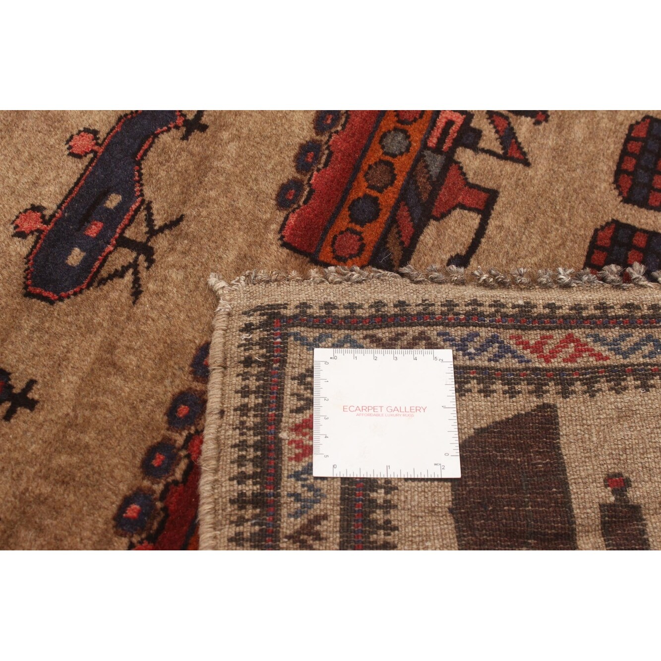 Bordered eCarpet Gallery Red Area Rug 357742 2'10 x 4'7 