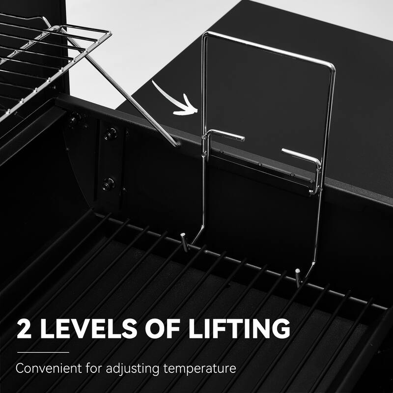 Royal Gourmet 30-Inch Barrel Charcoal Grill with Offset Smoker, Black