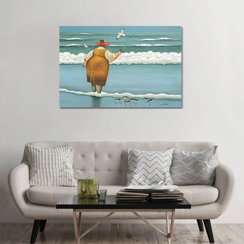 iCanvas "Surfside Fishing" by Lowell Herrero Canvas Print - 32x48x1.5