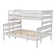 preview thumbnail 6 of 10, White Twin over Full Size Solid Wood Bunk Bed with Ladder and Fence for Kids, Boys and Girl, Bedroom