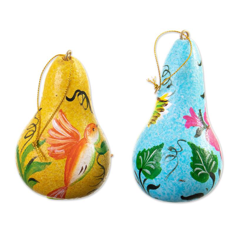 Novica Handmade Summer Homes Dried Gourd Ornaments (Set Of 2)