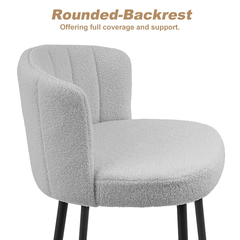Upholstered Counter Height Barstools with Back Modern Chairs for Kitchen Island