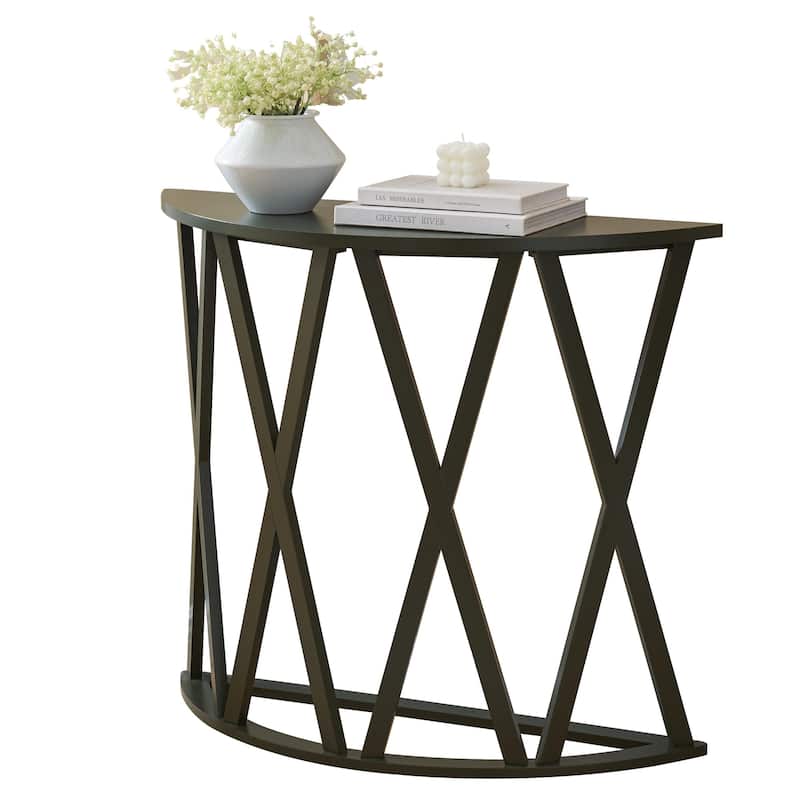 Vienna Collection Wood Side Table with X-Base or Half-Moon Design