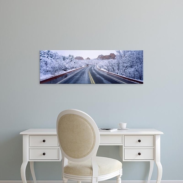 Easy Art Prints Panoramic Image 'Road, South Gateway Rock, Garden of the Gods, Colorado Springs, Colorado' Canvas Art