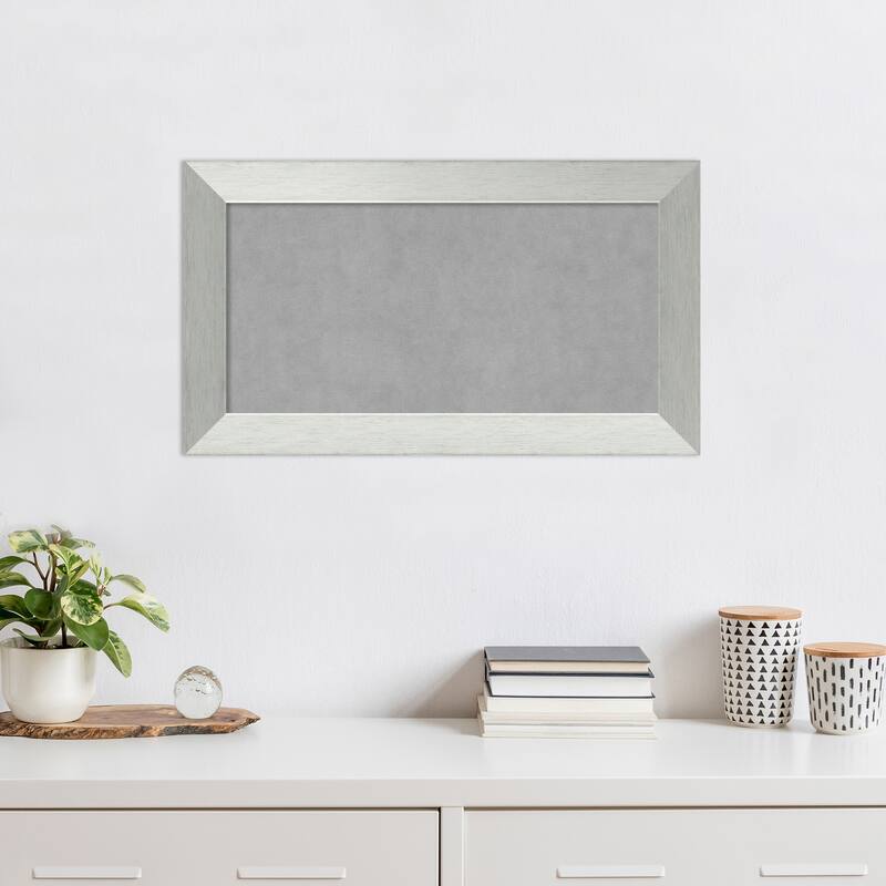 Amanti Art Brushed Sterling Silver Framed Magnetic Board