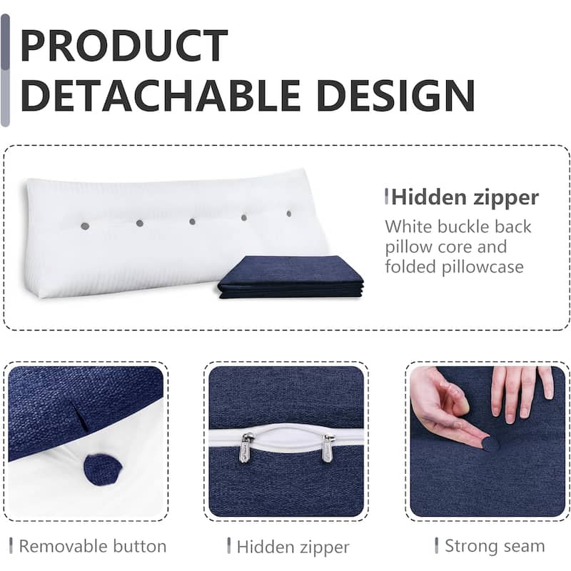 Backrest Reading Throw Pillow Wedge Headboard for Twin Bed
