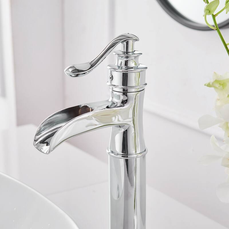 Single Handle Chrome Bathroom Sink Faucet
