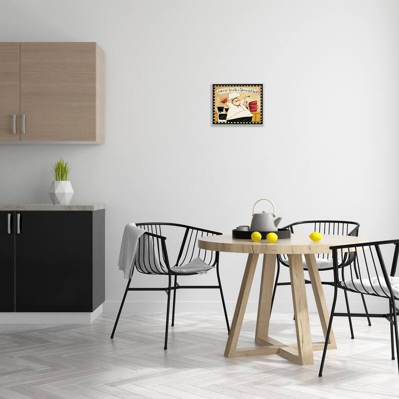 Stupell Never Trust a Skinny Chef with Happy Cook Phrase Framed Wall Art